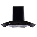 Elica 90 cm 1200 m3/hr Filterless Auto Clean Chimney (WDFL HAC TOUCH 90 MS, Touch + Motion Sensor Control, Black)