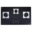 Elica Hob 3 Burner Auto Ignition Hobtop | Direct Flame Brass Burners | Spillage Proof Fully Sealed Burner Cups | 5 Years Warranty on Glass, Valves &amp; 2 Years Comprehensive | IND FLEXI AB 375 DX DFS EC