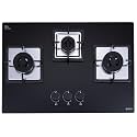 Elica Hob 3 Burner Auto Ignition Hobtop | Direct Flame Brass Burners | Spillage Proof Fully Sealed Burner Cups | 5 Years Warranty on Glass, Valves &amp; 2 Years Comprehensive | IND FLEXI AB 375 DX DFS EC