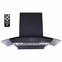 Elica iSMART 5 STAR Performance 90 cm Filterless Heat Autoclean Kitchen Chimney with Inverter Technology, Remote Control and 15 Years Warranty (iSMART GLACE FL HAC 90 LTW NERO)