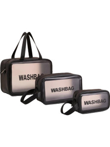 elightway mart zipper cosmetic travel toiletry makeup wash bag organizer carry pouch 3 set