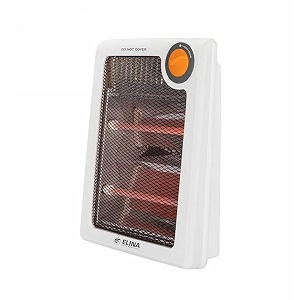 elina dual rod 800w low power consumption quick dual heat setting cool touch body safety mesh tip-over protection compact design 1 year warranty isi certified quartz eha-qh01p