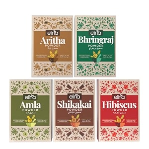elina amla reetha shikakai bhringraj hibiscus powder for healthy scalp helps to control dandruff  chemicals free hair mask for frizzy hair pure herbal combo 500 gm 100gm each