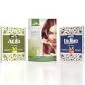 Elina Natural Hair Color Kit: Henna, Indigo, and Amla Powder Combo for Rich Black and Brown Shades |Natural, Chemical-Free Hair Dye | For Nourishing and Conditioning Hair 350Gm Combo of 3