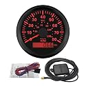 ELING 3-3/8'' Universal GPS Speedometer Speedo Gauge Cluster Replacement 0-80MPH for Boat Yacht Vessel 12V 24V (LED Shows Course not Odometer)