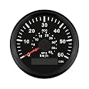 ELING Universal GPS Speedometer Speedo Gauge with Course 0-60KMH 0-40MPH for Boat Yacht Vessel 3-3/8'' (85mm) 9-32V(LED Shows Course not Odometer)