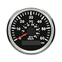 ELING Waterproof GPS Speedometer 60KMH 40MPH Speed Gauge with Course for Marine with Backlight 3-3/8'' (85mm) 9-32V(LED Shows Course not Odometer)