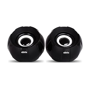 elista els-mini 6w portable laptopdesktop usb 20 multimedia speaker with aux input 35mm audio input black