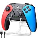 ELISWEEN Wireless Controller for Nintendo Switch 2/Switch/OLED/Lite, Switch 2 Pro Controller with 2 Programmable Back Buttons, Turbo, 6-Axis Motion, 4-Level Vibration, 1000mAh Battery &amp; Clear Stand