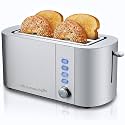 Elite Gourmet 4-Slice Long Slot Toaster, 1.5" Wide &amp; 5.1" Deep Slots