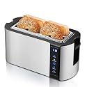 Elite Gourmet 4-Slice Long Slot Toaster, Extra-Wide Slots, Countdown Timer