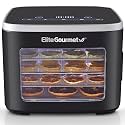 Elite Gourmet 5-Tray Digital Food Dehydrator, Stainless Steel, Keep Warm