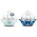 Elite Gourmet EGC007M# Rapid Egg Cooker, 7 Easy-To-Peel, Hard, Medium, 16-Recipe Booklet, Mint & EGC700BL Rapid Egg Cooker, 7 Easy-To-Peel, Hard, Medium, Soft Boiled Eggs, Poacher, Omelet Maker, Ocean