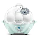 Elite Gourmet EGC700M# Rapid Egg Cooker, 7 Easy-To-Peel, Hard, Medium, Soft Boiled Eggs, Poacher, Omelet Maker, Auto Shut-Off, Alarm, 16-Recipe Booklet, BPA-Free, Seafoam, 7 Egg