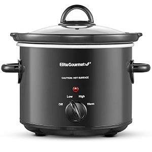 elite gourmet glas slow cooker with adjustable temp entrees sauces stews amp dips dishwasher safe glass lid amp crock 3 quart black