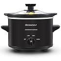 Elite Gourmet MST-250XB Electric Ceramic Slow Cooker, 1.5 Qt, Black
