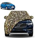 Elite i20 100% Waterproof Car Cover | Dustproof Sun Protection Cover | Soft Cotton Lining | Triple Stitched | Mirror Pocket | Antenna Pocket | All Weather Body Cover (Army)
