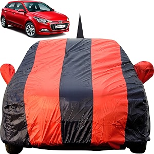 elite i20 dustproof car cover with mirror amp antenna pockets red blue stripes taffeta polystertriple stitched compatible with hyundai elite i20 car cover 2014 to 2020 elite i20 car accessories