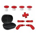 Elite Series 2 Paddles Accessories, Metal Thumbsticks Replacement Buttons for Xbox One Elite Series 2 Core, 9 in 1 Component Pack Includes 4 Joysticks, 4 Paddles and 1 Dpad(Red)