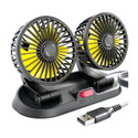 EliteAuto high speed moveable head USB Car Cooling Fan 5V 360degree 2 Speed 5V Car Interior Fan