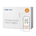 Elitech USB Digital Temperature Data Logger with External Probe Reusable Recorder with Shadow Data 32000 Points, Auto PDF/CSV Report, for Windows/MacOS, Refrigerator Thermometer LogEt5TE-5Pack