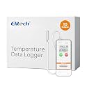 Elitech USB Digital Temperature Data Logger with External Probe Reusable Recorder with Shadow Data 32000 Points, Auto PDF/CSV Report, for Windows/MacOS, Refrigerator Thermometer LogEt5TE-10Pack