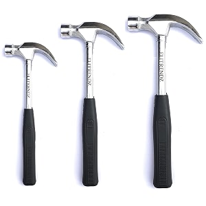 elitrendz combo of 3 pc - claw hammer with steel shaft handle 12 lbs 34 lbs and 1 lbs