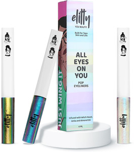 elitty ombre holographic waterproof liquid eyeliner combo  lasts upto 12 hours 12 ml