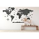 Elk 3D Wooden World Map Wall Decor for Living Room Office Size S 90x52 CM
