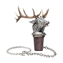 Elk Bottle Stopper with Brass Antlers | Bottle Topper for Wine, Liquor | Expertly Crafted Pewter Reusable Wine Cork