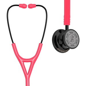 elko el-190 black edition cross iii ss stainless steel dual head acoustic stethoscope  adult amp pediatric stethocope with double-sided black chestpiece  two-way pvc tubing  doctors amp medical students pink