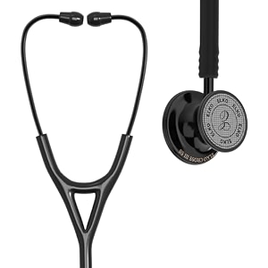 elko el-190 black edition cross iii ss stainless steel dual head acoustic stethoscope  adult amp pediatric stethocope with double-sided black chestpiece  two-way pvc tubing  doctors amp medical students black