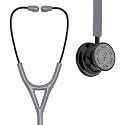 ELKO EL-190 Black edition CROSS III SS stainless steel dual head acoustic stethoscope | Adult &amp; Pediatric Stethocope with Double-sided Black Chestpiece | Two-Way PVC Tubing | Doctors &amp; Medical Students (Grey)