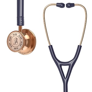elko el-190 rose gold edition cross iii ss stainless steel dual head acoustic stethoscope  adult amp pediatric stethocope with double-sided rose gold chestpiece  two-way pvc tubing  doctors amp medical students blue