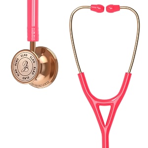 elko el-190 rose gold edition cross iii ss stainless steel dual head acoustic stethoscope  adult amp pediatric stethocope with double-sided rose gold chestpiece  two-way pvc tubing  doctors amp medical students pink