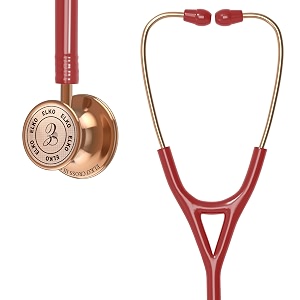 elko el-190 rose gold edition cross iii ss stainless steel dual head acoustic stethoscope  adult amp pediatric stethocope with double-sided rose gold chestpiece  two-way pvc tubing  doctors amp medical students red