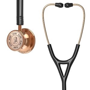 elko el-190 rose gold edition cross iii ss stainless steel dual head acoustic stethoscope  adult amp pediatric stethocope with double-sided rose gold chestpiece  two-way pvc tubing  doctors amp medical students black
