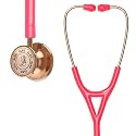 ELKO EL-190 Rose Gold edition CROSS III SS stainless steel dual head acoustic stethoscope | Adult &amp; Pediatric Stethocope with Double-sided Rose Gold Chestpiece | Two-Way PVC Tubing | Doctors &amp; Medical Students (Pink)