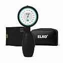ELKO EL-420 Palm Type Aneroid Blood Pressure Monitor Sphygmomanometer with Carry Case | Large Cotton Arm Cuff (Black)