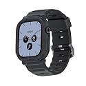 elkson Bands Case for Apple Watch Series 12 46mm for Men, Rugged Heavy Duty Bumper Tactical Strap Quattro Pro 2.0 Series for iWatch, Military Grade Durable Protective Cover, Shockproof, Black