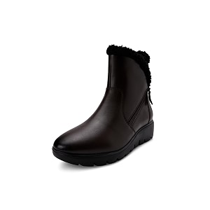 ELLE Womens Ankle Boots with Faux-Fur Trim