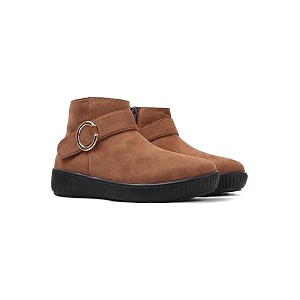 ELLE Womens Buckle Accent Wedge Sole Ankle