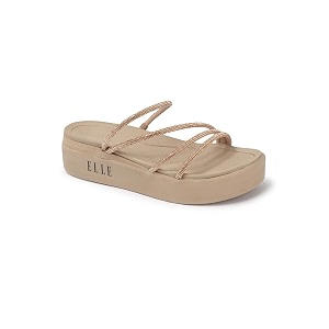 ELLE Womens Comfortable Multi-Strap Platform Heel Sandals