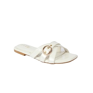 ELLE Womens Criss-Cross Patent Multi-Strap Square-Toe Sandal