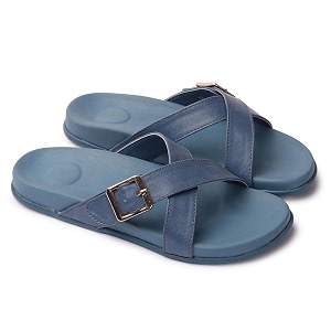 ELLE Womens Flats Slip-On Sandals with Buckle