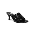 ELLE Women39s Sequin-Embellished Square-Toe Heeled Sandals