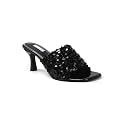 ELLE Women39s Sequin-Embellished Square-Toe Heeled Sandals
