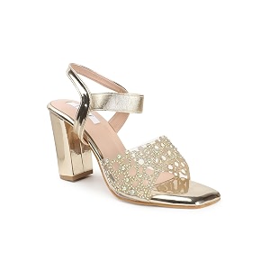 ELLE womens Square Toe Block heel sandal