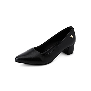 ELLE Womens Textured Block Heel Slip-On Pumps