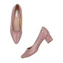 ELLE Women39s Textured Block Heel Slip-On Pumps